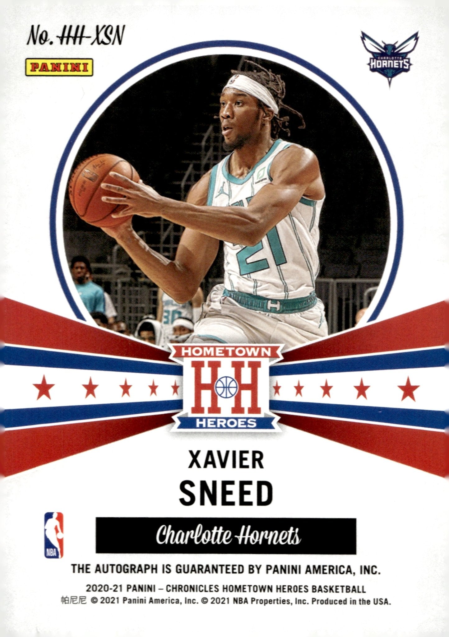 Xavier Sneed 2020 - 21 Panini Chronicles Hometown Heroes Red RC Auto #HH - XSN - Collector Store LLC