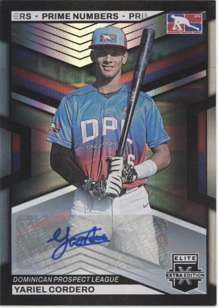 Yariel Cordero 2023 Panini Elite Extra Edition Prime Numbers Auto 59/60 #187 - Collector Store LLC