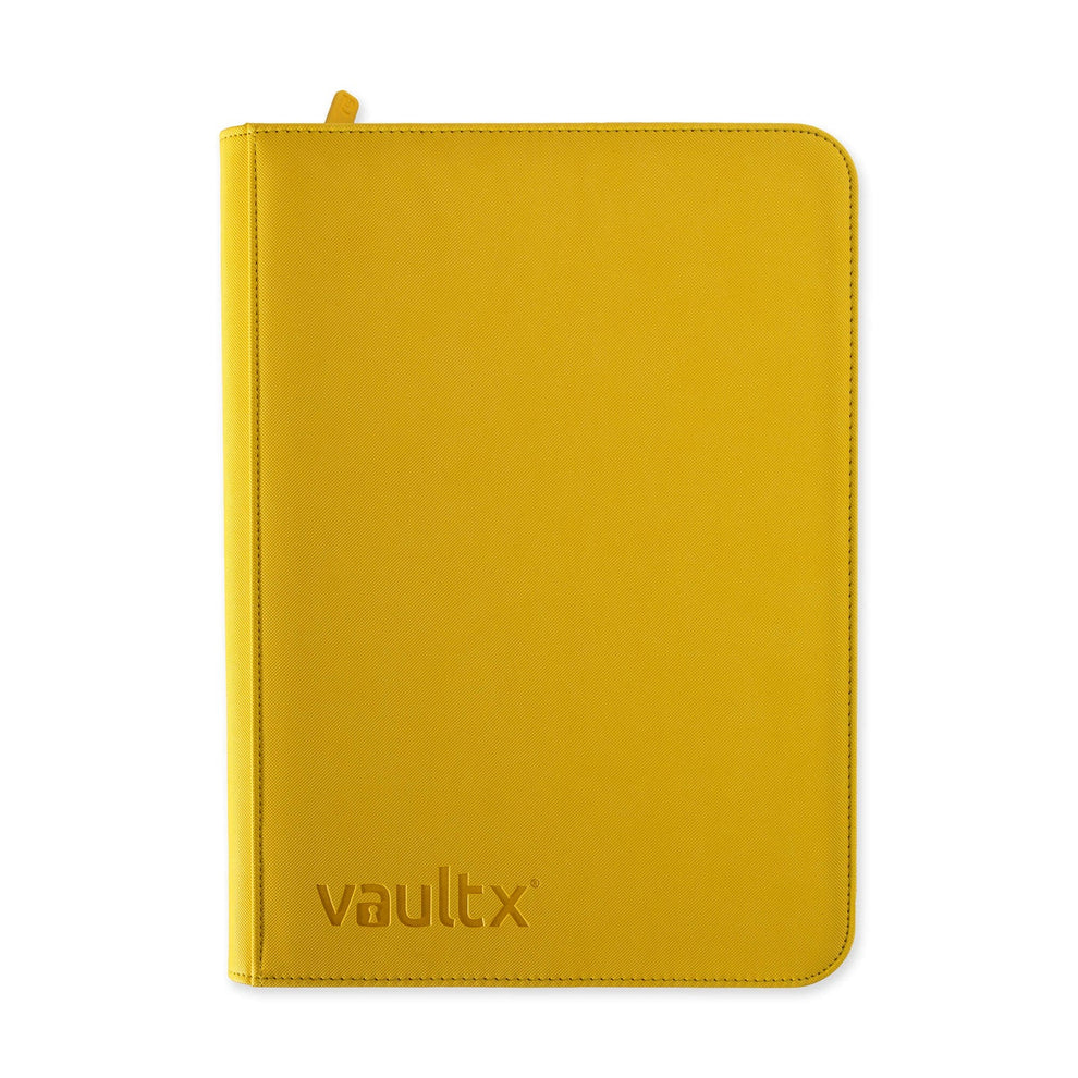 yellow card binder Vault X: 9-Pocket Exo-Tec Zip Binder Neon Yellow