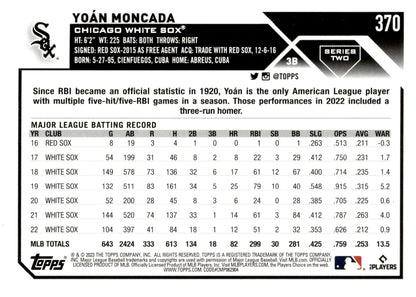 Yoan Moncada 2023 Topps Series 2 Green Foilboard 467/499 #370 - Collector Store LLC