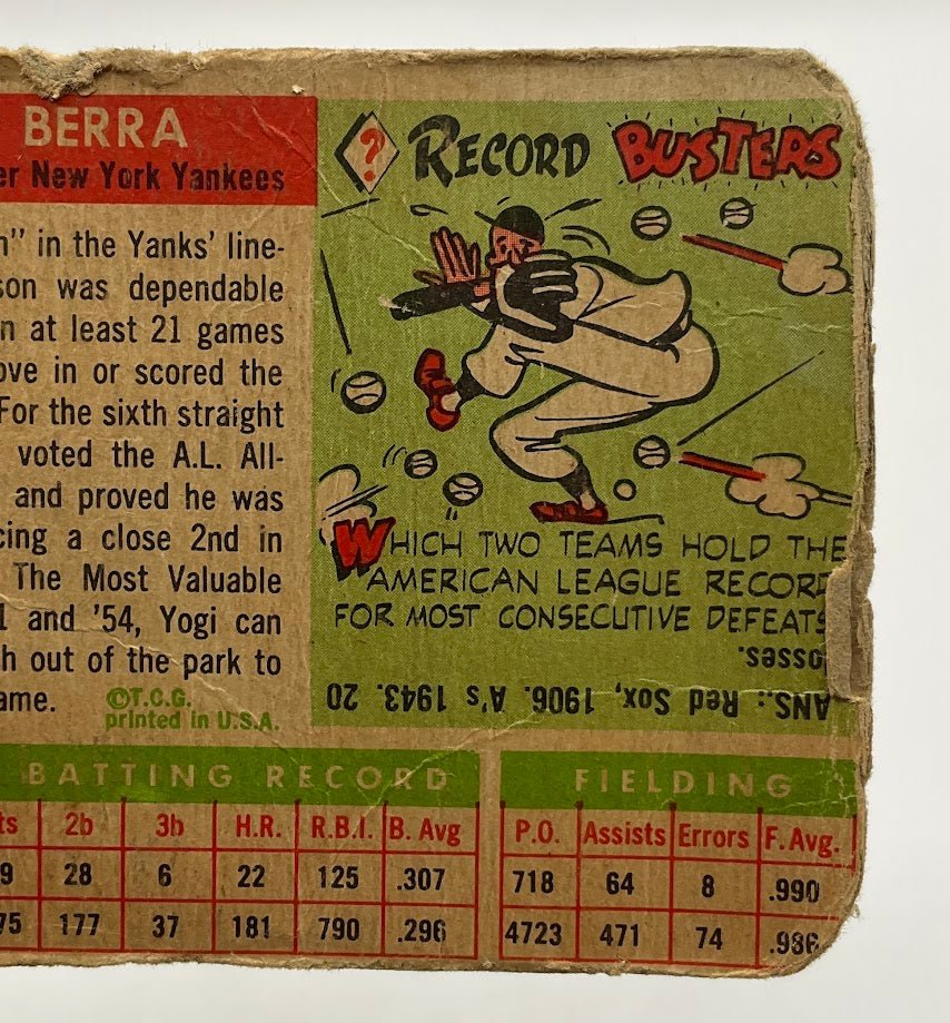 Yogi Berra 1955 Topps #198 New York Yankees PR - Collector Store LLC