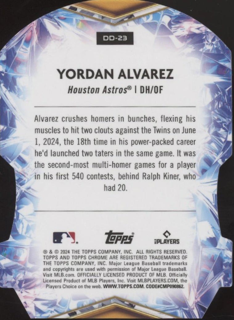 Yordan Alvarez 2024 Topps Chrome Diamond Dominance Die - Cut Refractor #DD - 23 - Collector Store LLC