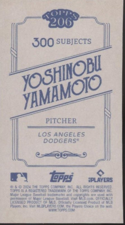 Yoshinobu Yamamoto 2024 Topps 206 RC Mini - Collector Store LLC