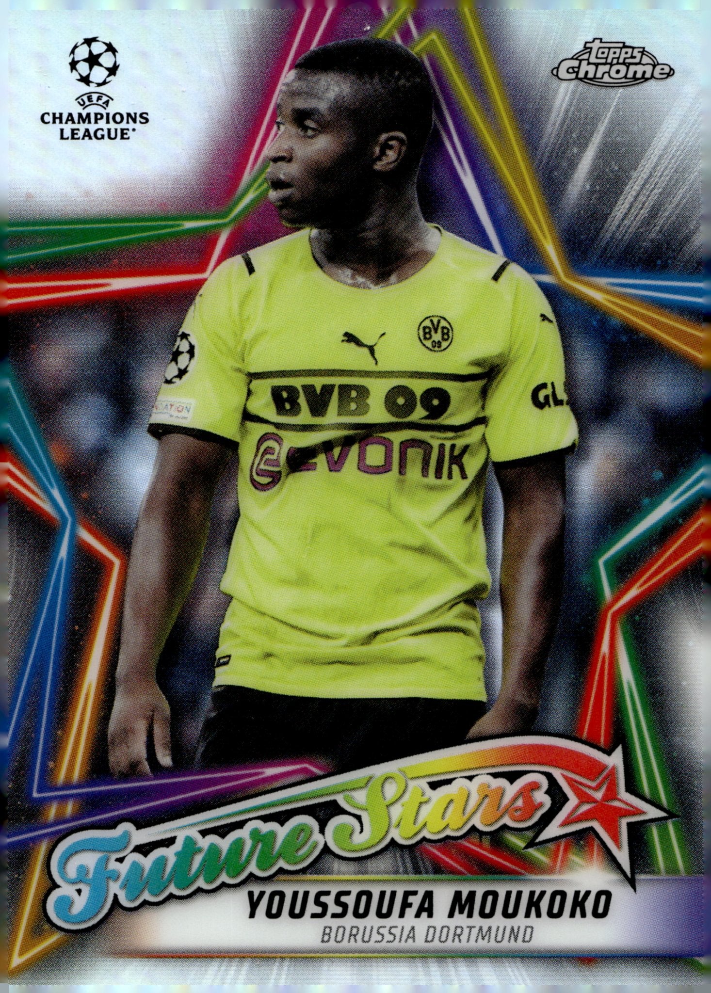 Youssoufa Moukoko 2022 - 23 Topps Chrome UCL Future Stars Refractor #FS - 4 - Collector Store LLC