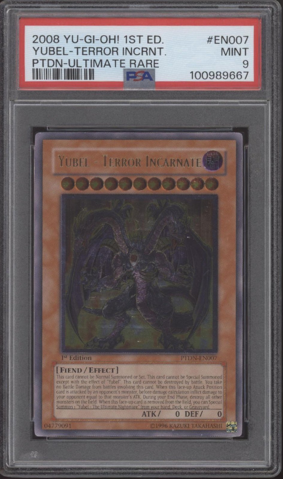 Yubel - Terror Incarnate Yu - Gi - Oh! Phantom Darkness Ultimate Rare 1st Ed PSA 9 - Collector Store LLC