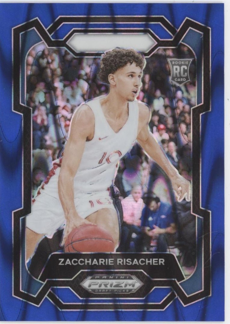 Zaccharie Risacher 2024 Panini Prizm Draft Picks Blue Ray Wave Prizm RC 148/149 - Collector Store LLC