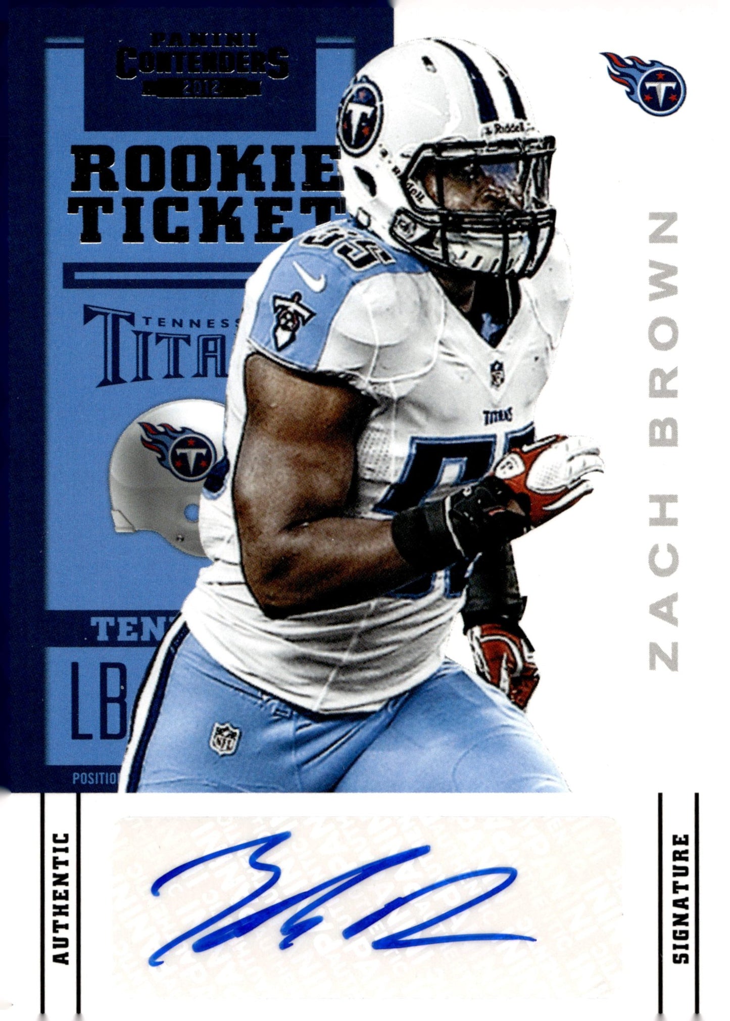 Zach Brown 2012 Panini Contenders Rookie Ticket RC Auto #199 - Collector Store LLC