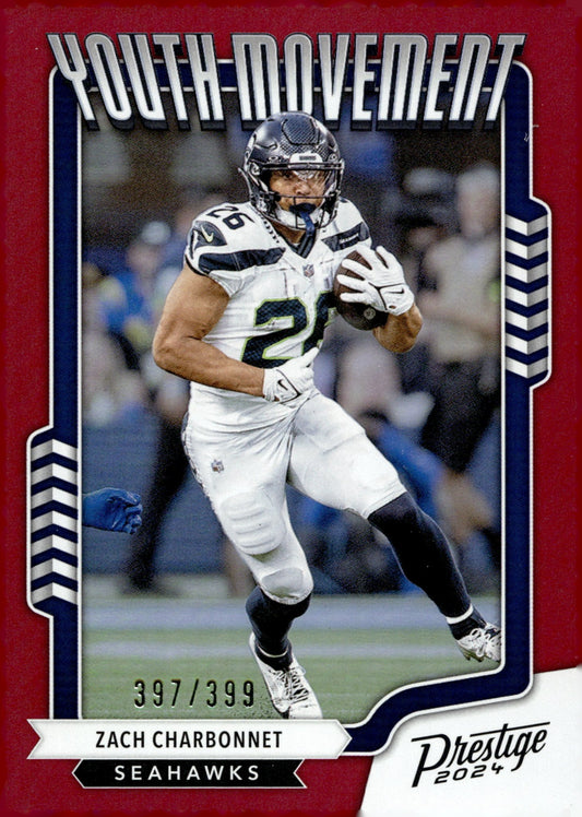 Zach Charbonnet 2024 Panini Prestige Youth Movement Red 397/399 #YM - ZCT - Collector Store LLC