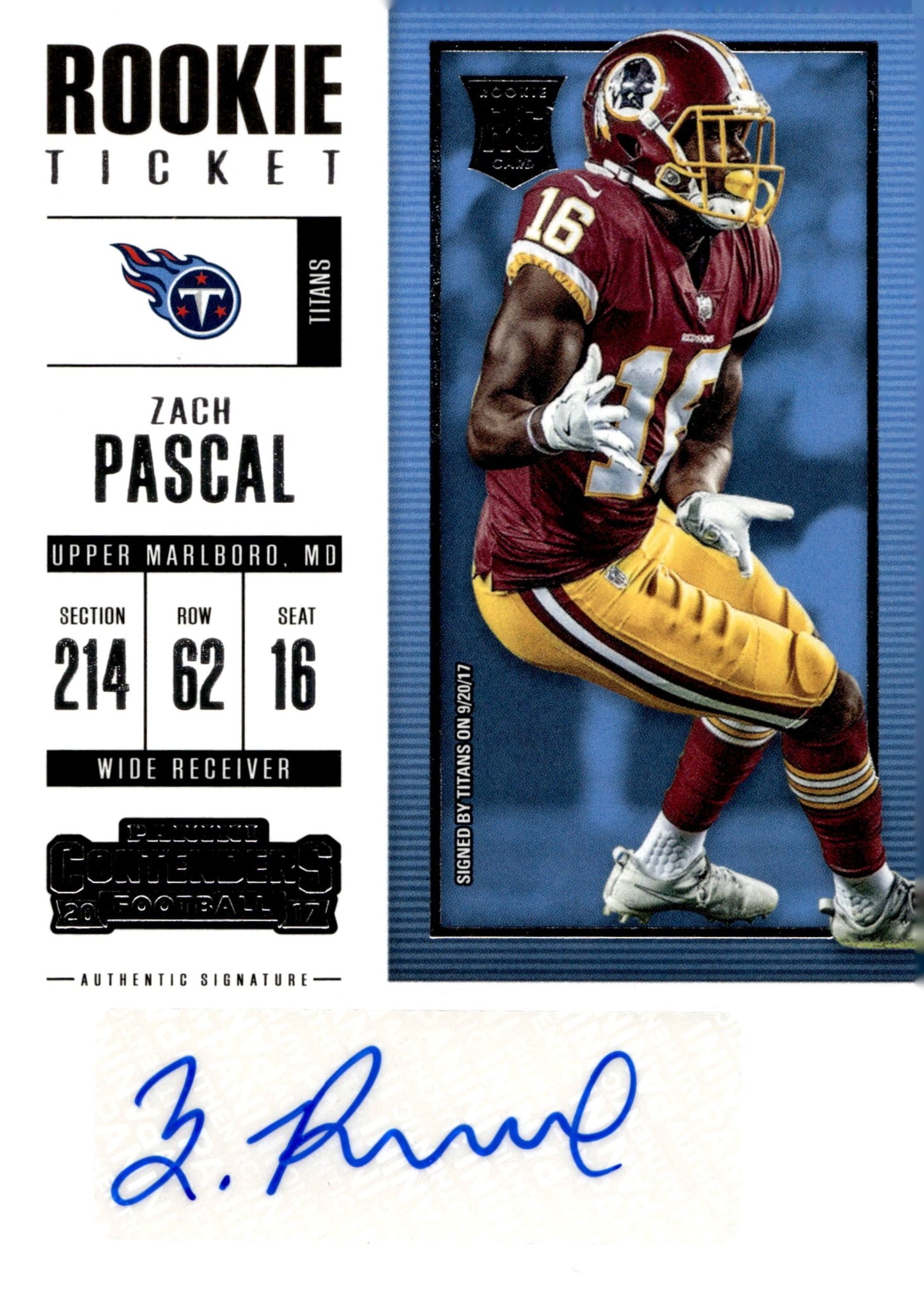 Zach Pascal 2017 Panini Contenders Rookie Ticket RC Auto #237 - Collector Store LLC