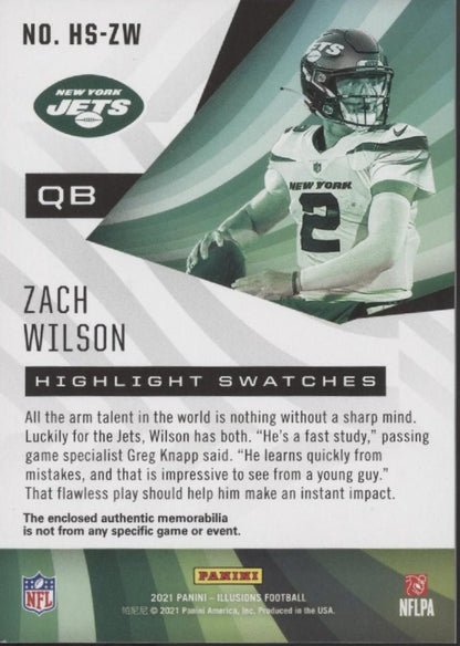 Zach Wilson 2021 Panini Illusions Highlight Swatch RC #HS - ZW - Collector Store LLC