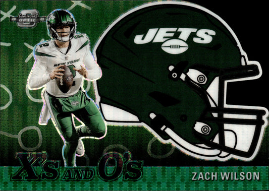 Zach Wilson 2023 Panini Contenders Optic X's & O's Die - Cut Green Prizm 21/30 - Collector Store LLC