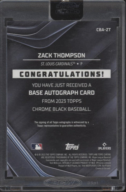 Zack Thompson 2023 Topps Chrome Black RC Auto #CBA - ZT - Collector Store LLC